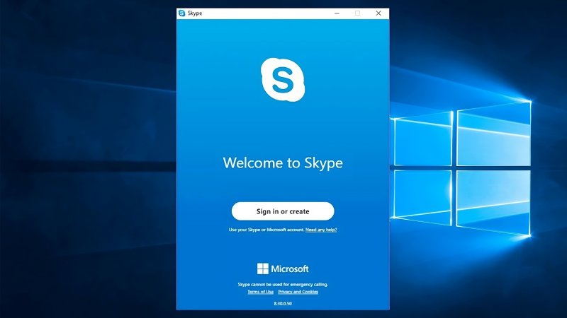 Inicio de sesión de Skype en una ordenador con el sistema opoerativo Windows
